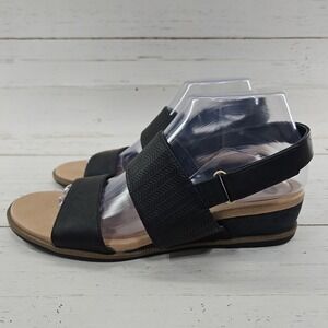 Dr. Scholls Sandals Womens 9M Freeform Slingback Black‎ Faux Leather Comfort